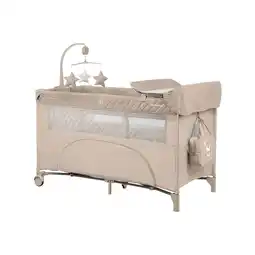 Netto Marken-Discount Kikka boo Reisebett Nighty Night, 2 Ebenen, Spielbogen, 2 Räder, Wickelauflage hellbraun Angebot