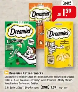 Raiffeisen Markt Dreamies Katzen-Snacks Angebot