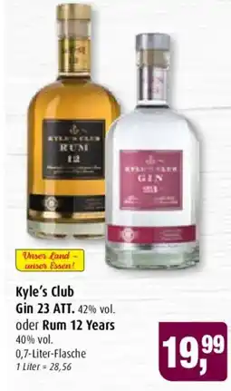 Markant Kyle's Club Gin 23 ATT. oder Rum 12 Years Angebot