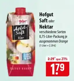 Famila Nord Ost Hofgut Saft oder Nektar Angebot