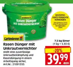 Herkules Baumarkt Gartenkrone Rasen Dünger mit Unkrautvernichter Angebot