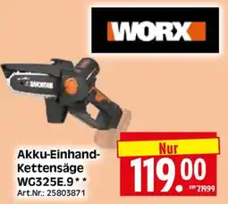 Herkules Baumarkt WORX Akku-Einhand-Kettensäge WG325E.9 Angebot