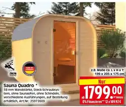 Herkules Baumarkt Karibu Sauna Quadro Angebot