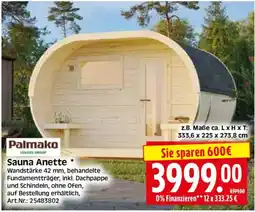 Herkules Baumarkt Palmako Sauna Anette Angebot