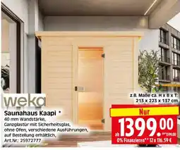 Herkules Baumarkt weka Saunahaus Kaapi Angebot