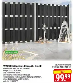 Herkules Baumarkt WPC-Bohlenzaun Ibiza Alu blank Angebot