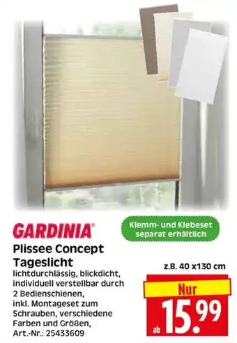Herkules Baumarkt GARDINIA Plisseee Concept Tageslicht Angebot