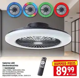 Herkules Baumarkt Salerno LED Deckenleuchte + Ventilator Angebot