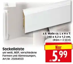 Herkules Baumarkt Sockelleiste uni weiß Angebot