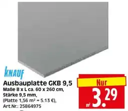 Herkules Baumarkt knauf Ausbauplatte GKB 9,5 Angebot