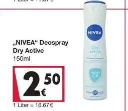 Woolworth Nivea deospray dry active Angebot