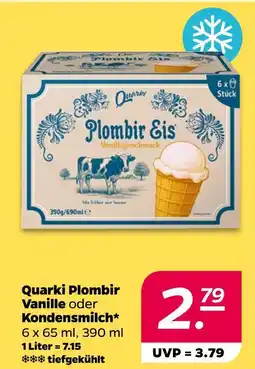 Netto Quarki plombir vanille oder kondensmilch Angebot