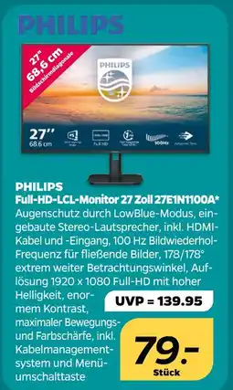 Netto Philips full-hd-lcl-monitor 27e1n1100a Angebot