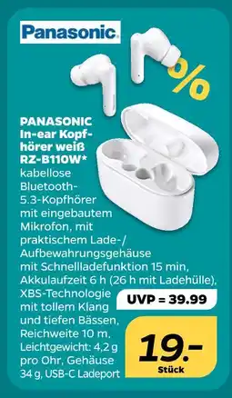 Netto Panasonic in-ear kopfhörer weiß rz-b110w Angebot