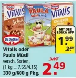 Multi Markt Vitalis oder Paula Müsli Angebot