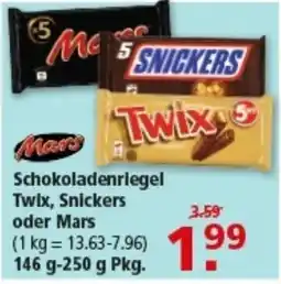 Multi Markt Schokoladenriegel Twix, Snickers oder Mars Angebot