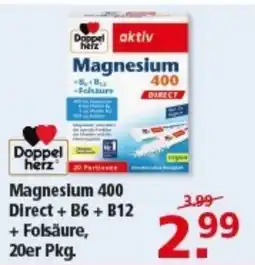 Multi Markt Doppelherz Magnesium 400 Direct + B6 + B12 + Folsäure Angebot