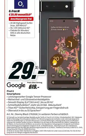 MediaMarkt Google pixel 6 smartphone Angebot