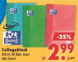 Mäc Geiz Oxford Collegeblock Angebot