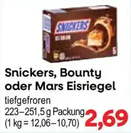 Konsum Leipzig Snickers, Bounty oder Mars Eisriegel Angebot