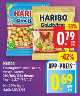 Edeka Center Haribo Fruchtgummi oder Lakritz Angebot