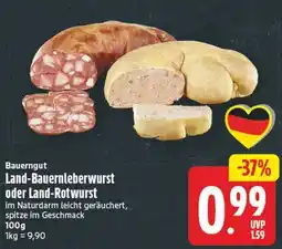 Edeka Center Bauerngut Land-Bauernleberwurst Angebot