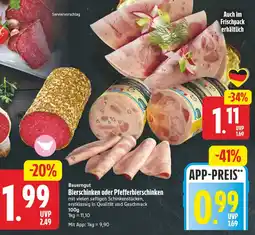 Edeka Center Bauerngut Bierschinken oder Pfefferbierschinken Angebot