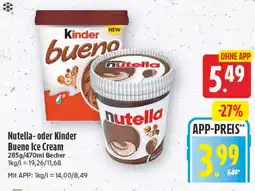 Edeka Center Nutella- oder Kinder Bueno Ice Cream Angebot