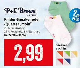 Stolz P+E Brown Kinder-Sneaker oder -Quarter „Moin“ Angebot