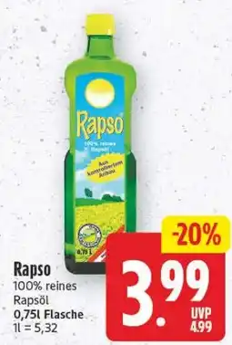 Edeka Center Rapso 100% reines Rapsöl Angebot