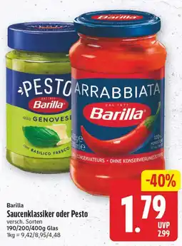 Edeka Center Barilla Saucenklassiker oder Pesto Angebot