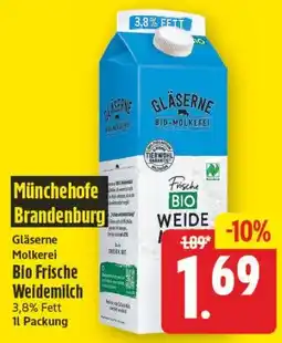 Edeka Center Gläserne Bio Frische Weidemilch Angebot