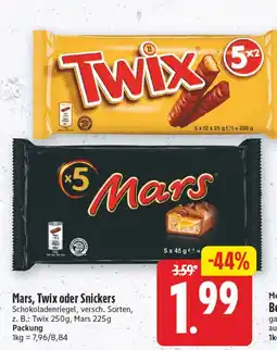 Edeka Center Mars, Twix oder Snickers Angebot