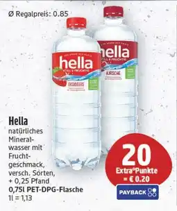 Edeka Center Hella natürliches Mineralwasser mit Fruchtgeschmack Angebot