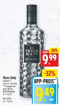 Edeka Center Three Sixty Vodka Angebot