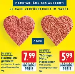 Edeka Center Aus unserer Frischetheke: Hackfleisch gemischt Angebot