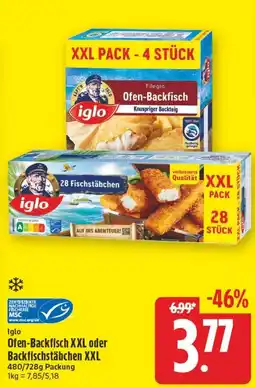 Edeka Center Iglo Ofen-Backfisch XXL oder Backfischstäbchen XXL Angebot