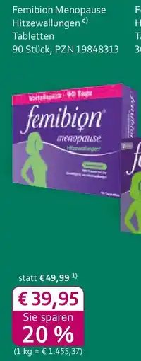 Mea Femibion Menopause Hitzewallungen Angebot