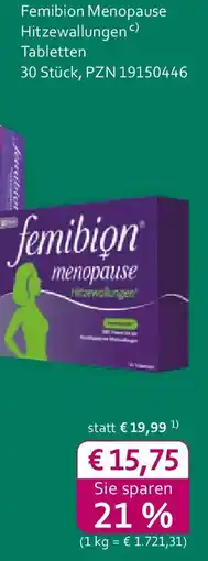 Mea Femibion Menopause Hitzewallungen Angebot