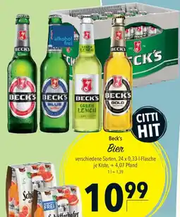 CITTI Markt Beck's Bier Angebot
