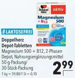 CITTI Markt Doppelherz Depot-Tabletten Magnesium 500 + B12, 2-Phasen Depot Angebot