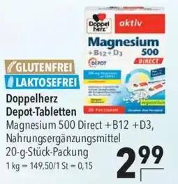 CITTI Markt Doppelherz Depot-Tabletten Magnesium 500 Direct +B12 +D3 Angebot