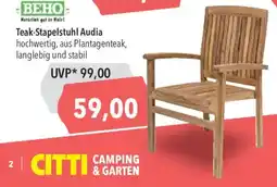CITTI Markt BEHO Teak-Stapelstuhl Audia Angebot