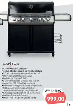 CITTI Markt SANTOS S-518 Pro Black inkl. Drehspieß Angebot