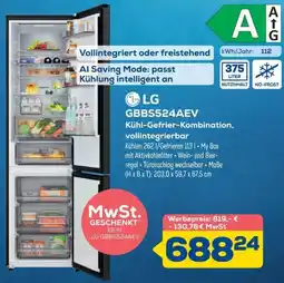 Euronics LG GBBS524AEV Kühl-Gefrier-Kombination, vollintegrierbar Angebot