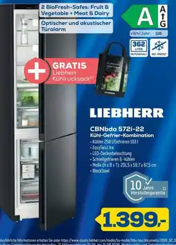 Euronics LIEBHERR CBNbda 572i-22 Kühl-Gefrier-Kombination Angebot