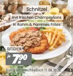Höffner Schnitzel mit frischen Champignons in Rahm & Pommes Frites Angebot