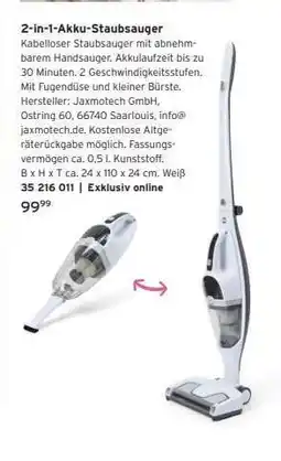 Tchibo 2-in-1-Akku-Staubsauger Angebot