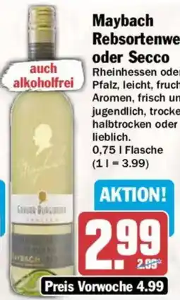 AEZ Maybach Rebsortenwein oder Secco Angebot