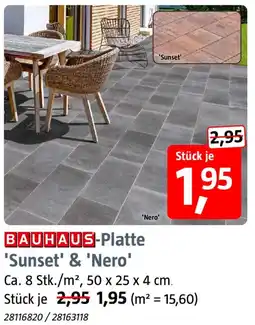 Bauhaus BAUHAUS-Platte 'Sunset' & 'Nero' Angebot